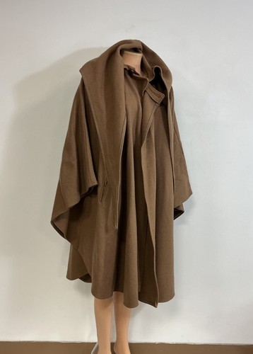 Vintage camel wool cape poncho - camel,